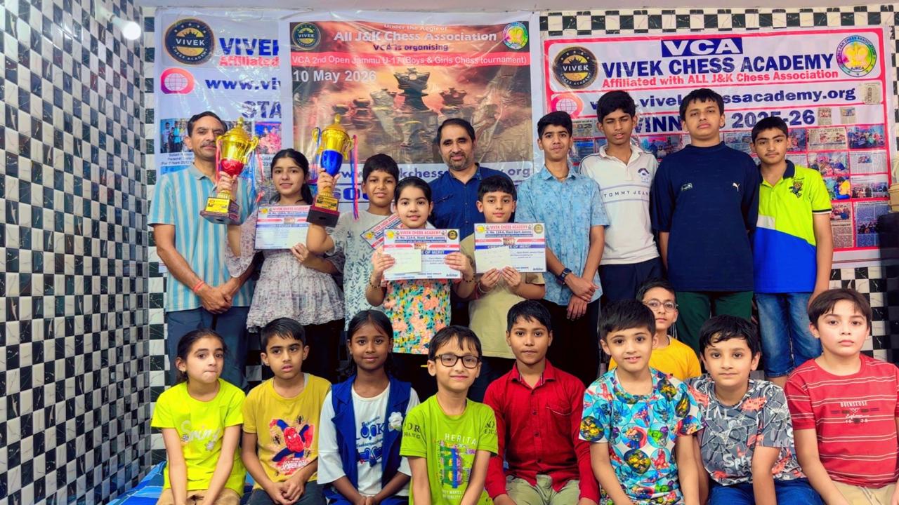 Ishaan, Avni clinch U-17 titles in VCA Open Jammu Chess Tournament Ishaan, Avni clinch U-17 titles in VCA Open Jammu Chess Tournament