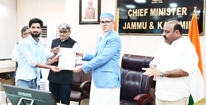 CM Omar hands over compassionate appointment orders to 52 beneficiaries CM Omar hands over compassionate appointment orders to 52 beneficiaries
