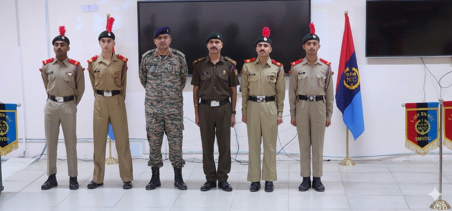 SMVDU organizes NCC Rank Ceremony to honour Cadets with leadership roles