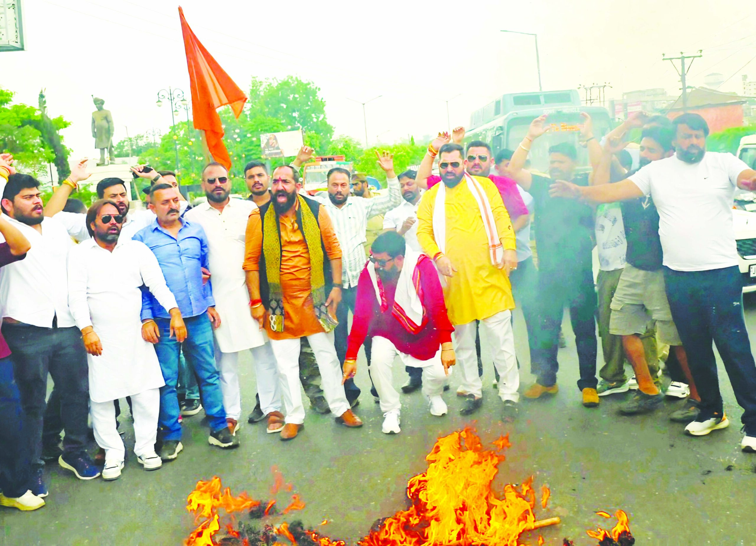 Yuva Rajput Sabha-J&K holds massive protest, Burns effigy of West Bengal CM over his controversial remarks on Cow Yuva Rajput Sabha-J&K holds massive protest, Burns effigy of West Bengal CM over his controversial remarks on Cow