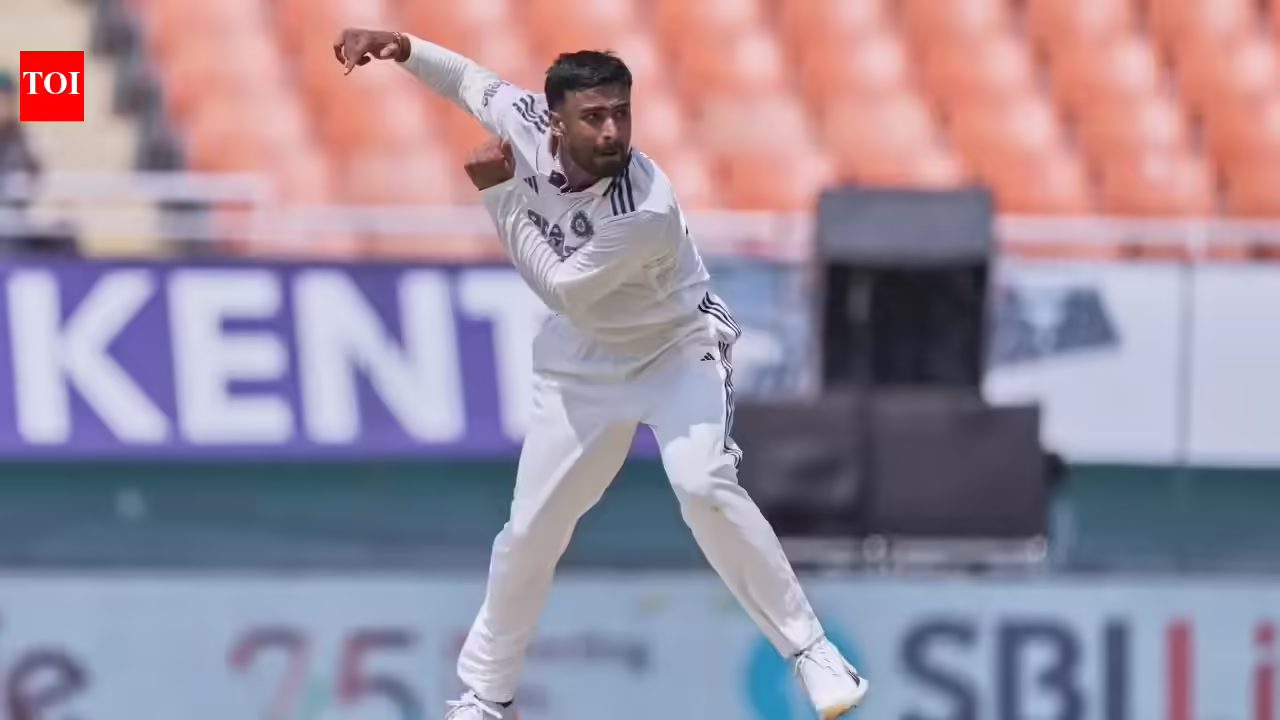 Chosen one Manav Suthar gives India hope with guile, dip, revs, control and perfect ‘tappa’ | Cricket News Chosen one Manav Suthar gives India hope with guile, dip, revs, control and perfect ‘tappa’ | Cricket News