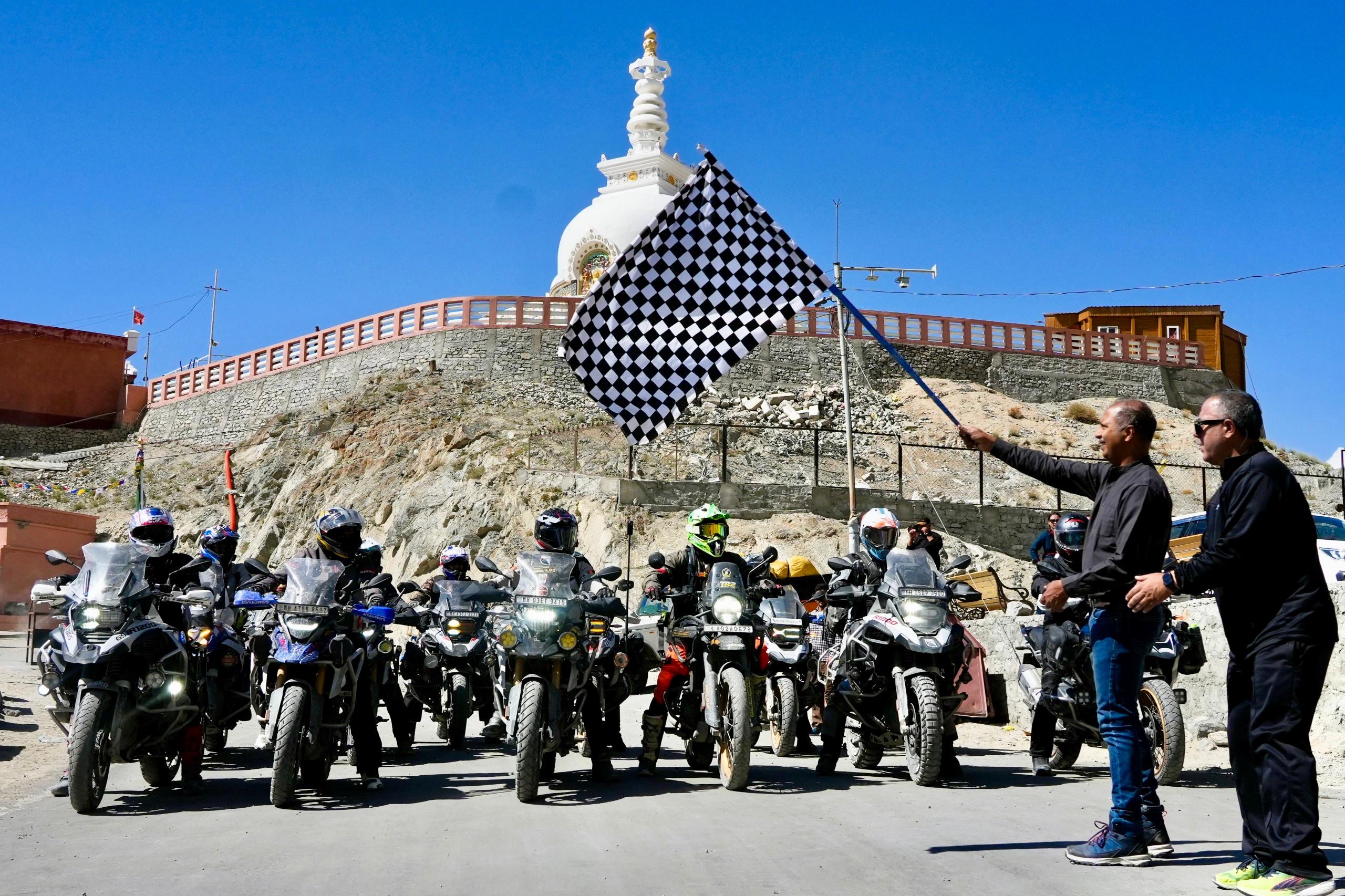 Changthang expedition featuring BMW Motorrad riders flagged off from Shanti Stupa Leh