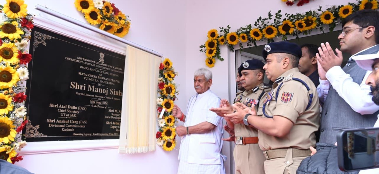 LG inaugurates Yatri Bhawan at Mata Kheer Bhawani Temple LG inaugurates Yatri Bhawan at Mata Kheer Bhawani Temple