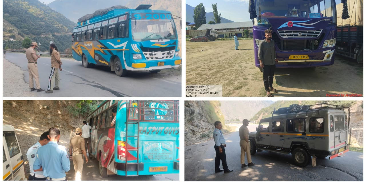 MVD Kishtwar seizes six vehicles, E-Challans 37 vehicles with Rs 1.03 Lakh; recommends disqualification of three driving licences