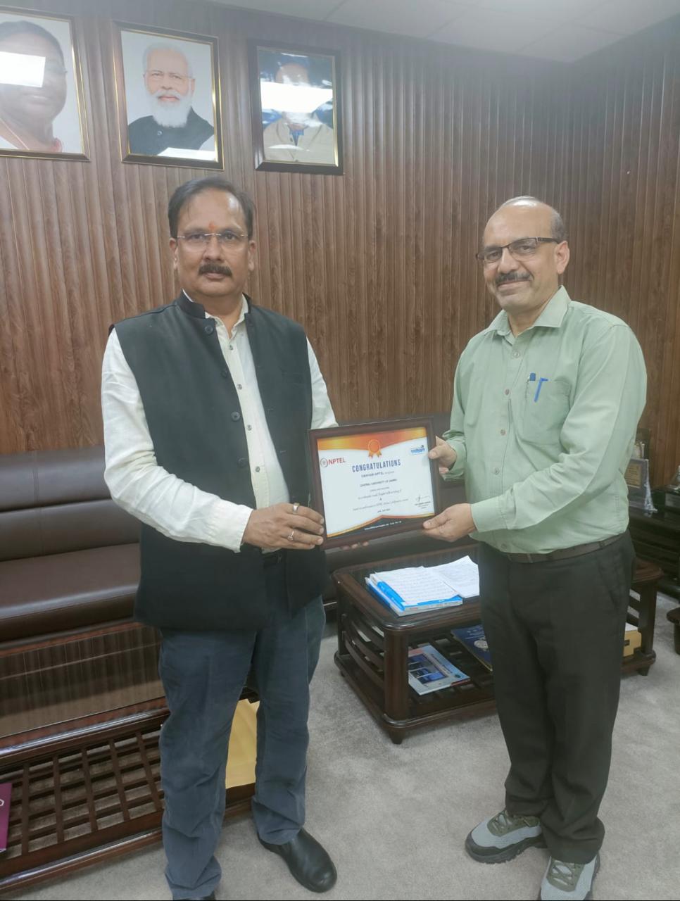 Central University of Jammu awarded consecutively sixth times ‘A’ Grade in NPTEL SWAYAM courses certification