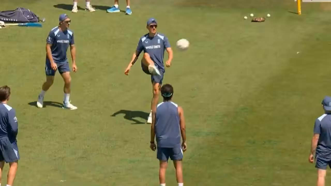 As India remain stuck in traffic, England players enjoy football warm-up at Rose Bowl – Watch | Cricket News