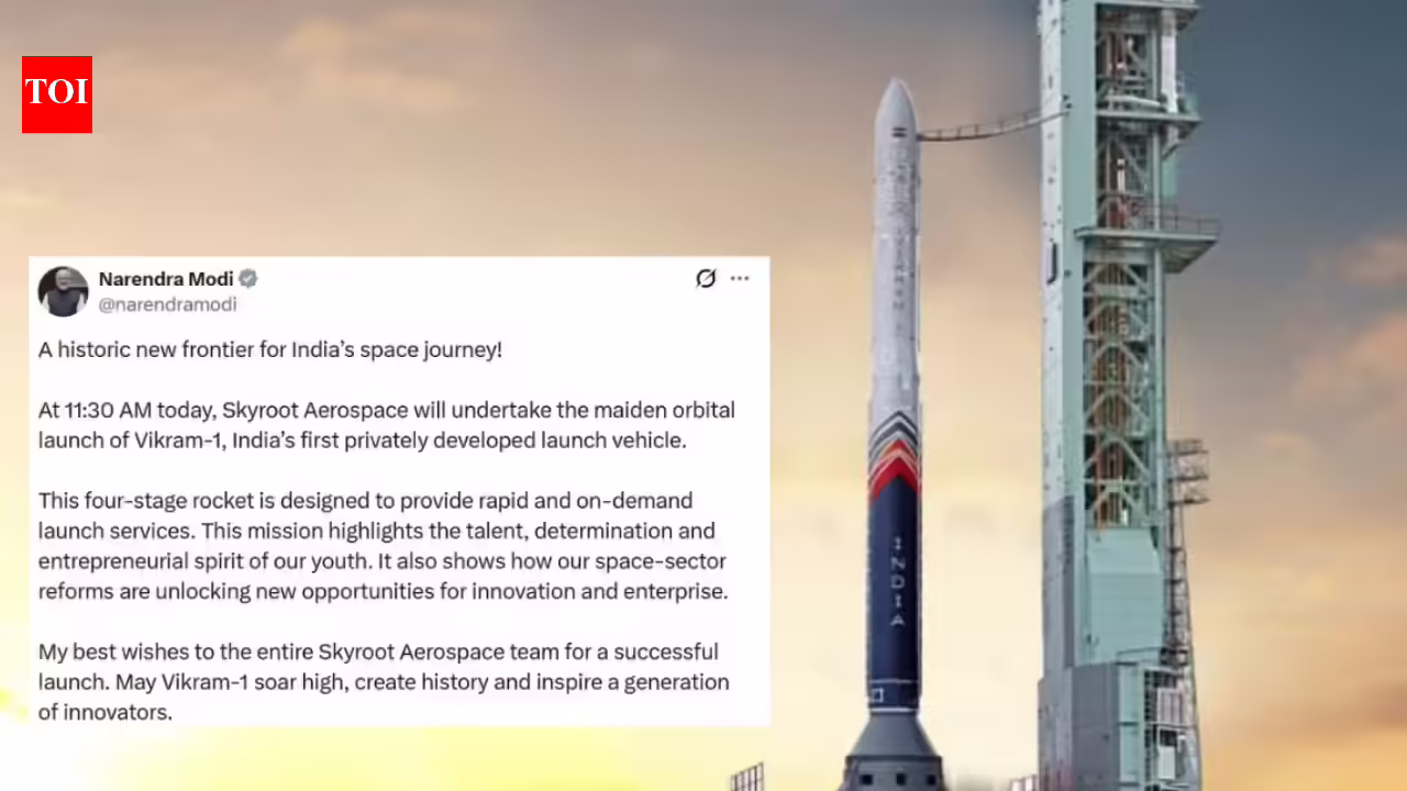 ‘Historic new frontier’: PM Modi hails ‘talent of youth’ ahead of Skyroot’s maiden orbital attempt with Vikram-1 launch | India News