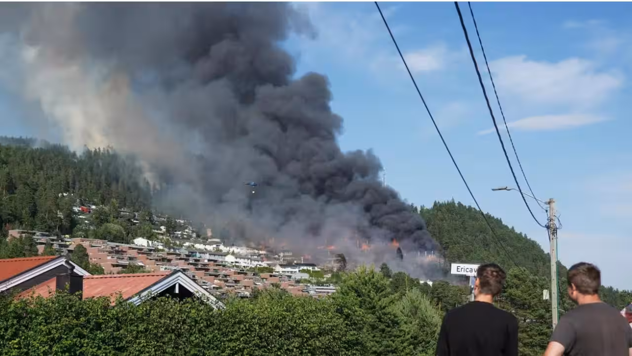 Watch: Largest residential fire in Norway’s modern history destroys at least 100 homes; triggers mass evacuation