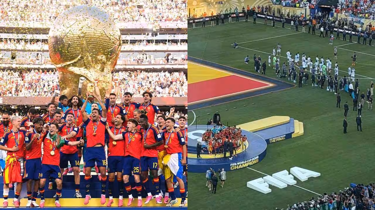 Argentina players turned their backs during Spain’s FIFA World Cup celebrations; video goes viral – WATCH | Football News Argentina players turned their backs during Spain’s FIFA World Cup celebrations; video goes viral – WATCH | Football News