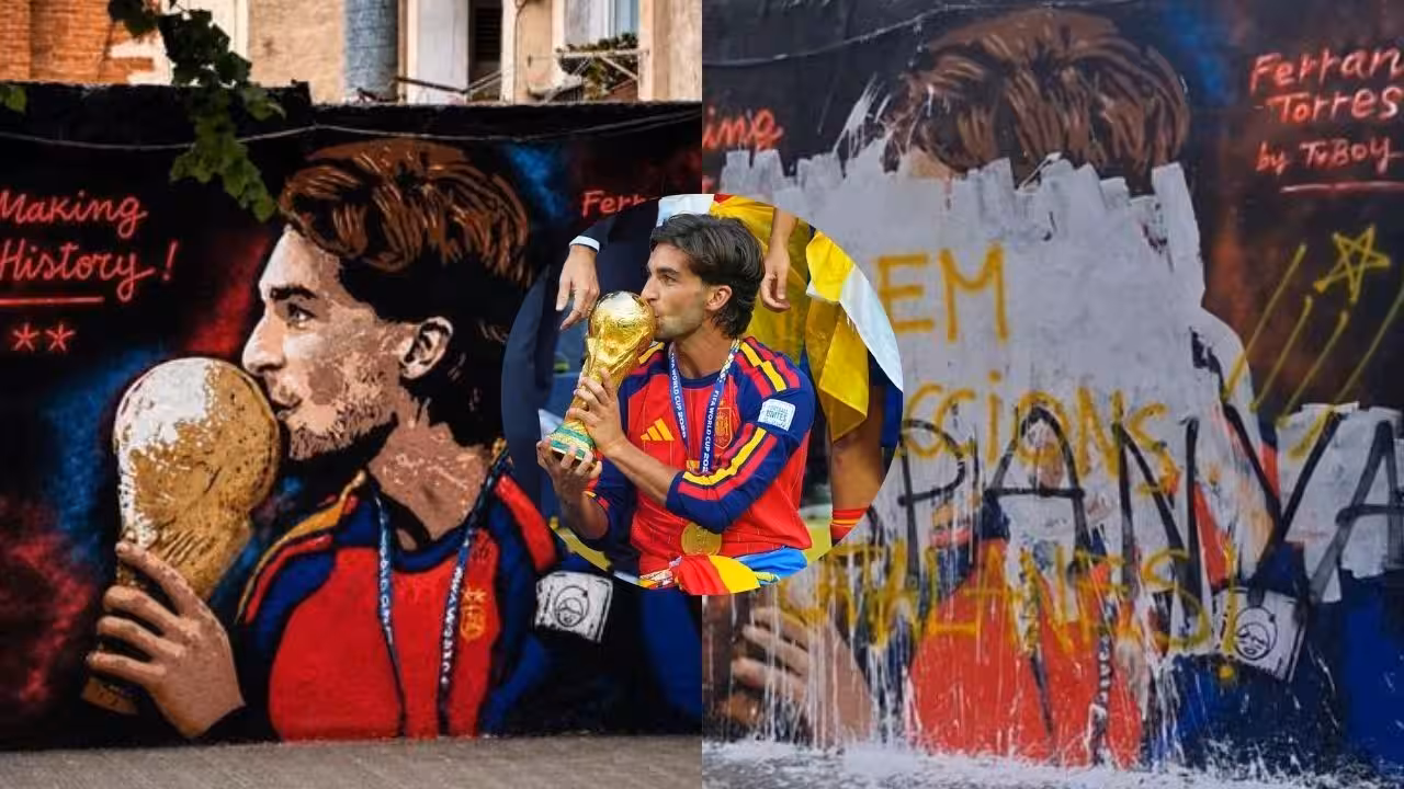 ‘P*** Espanya’: Spain’s Ferran Torres World Cup mural vandalised in Barcelona | Football News ‘P*** Espanya’: Spain’s Ferran Torres World Cup mural vandalised in Barcelona | Football News