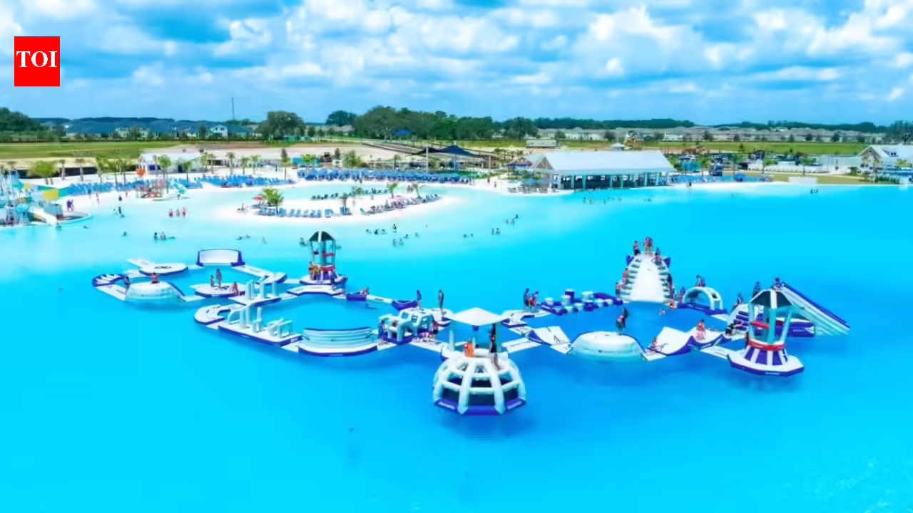 A Florida community near Tampa has America’s largest man-made lagoon, a 15-acre turquoise pool with a swim-up bar, kayaks, paddleboards and a floating obstacle course A Florida community near Tampa has America’s largest man-made lagoon, a 15-acre turquoise pool with a swim-up bar, kayaks, paddleboards and a floating obstacle course