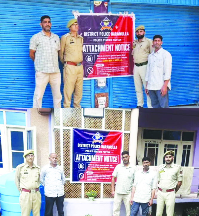 Baramulla Police attach properties worth Rs 29 lakh under NDPS Act