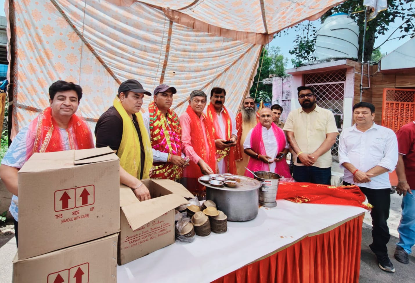 BJP leaders inaugurate Bhandara at Shiv Shakti Kali Mandir in Jammu West