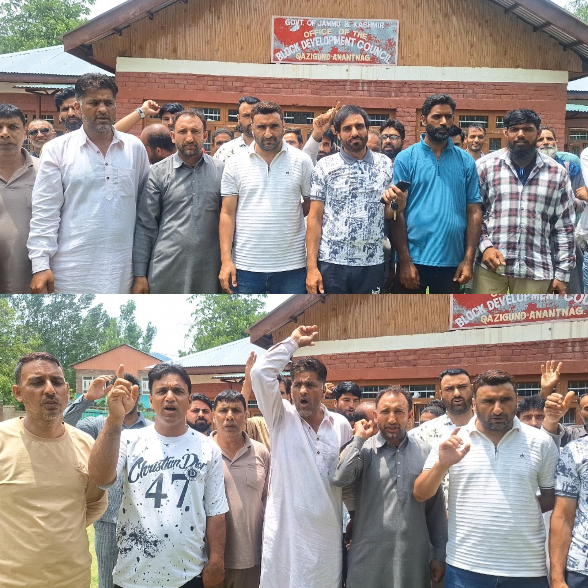 Contractors hold protest at Qazigund, demand regular BDO, release of pending material payments