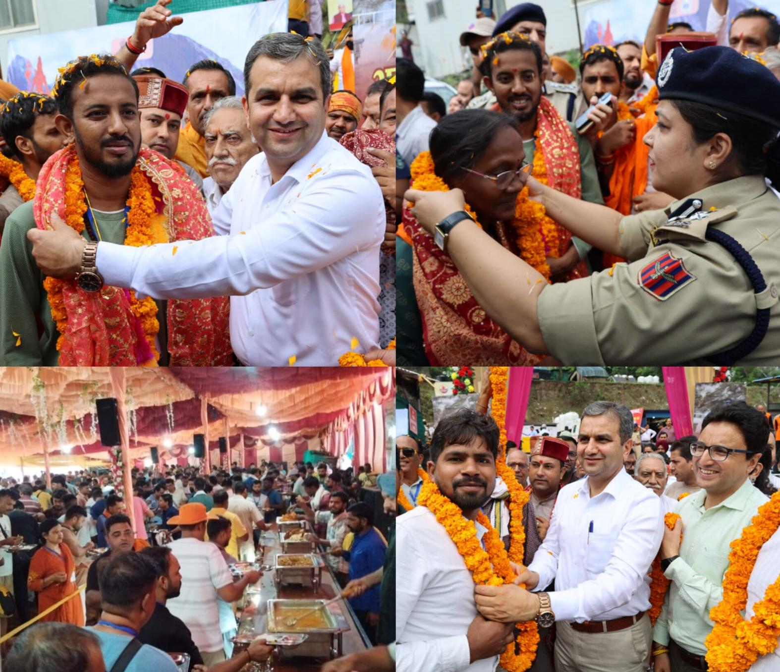 District Administration Ramban welcomes first batch of Shri Amarnath Ji Yatra-2026 pilgrims at Chanderkote 