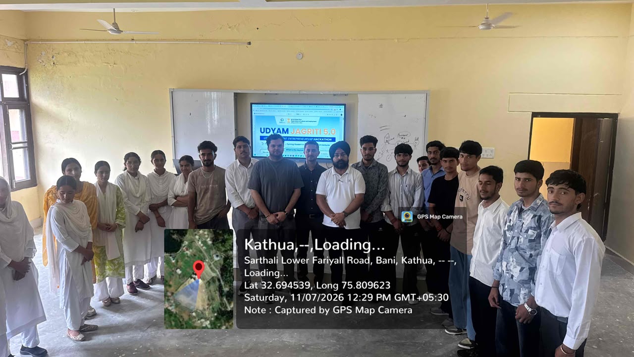 GDC Bani organises introductory lecture on Udyam Jagriti 5.0 Hackathon under Mission YUVA