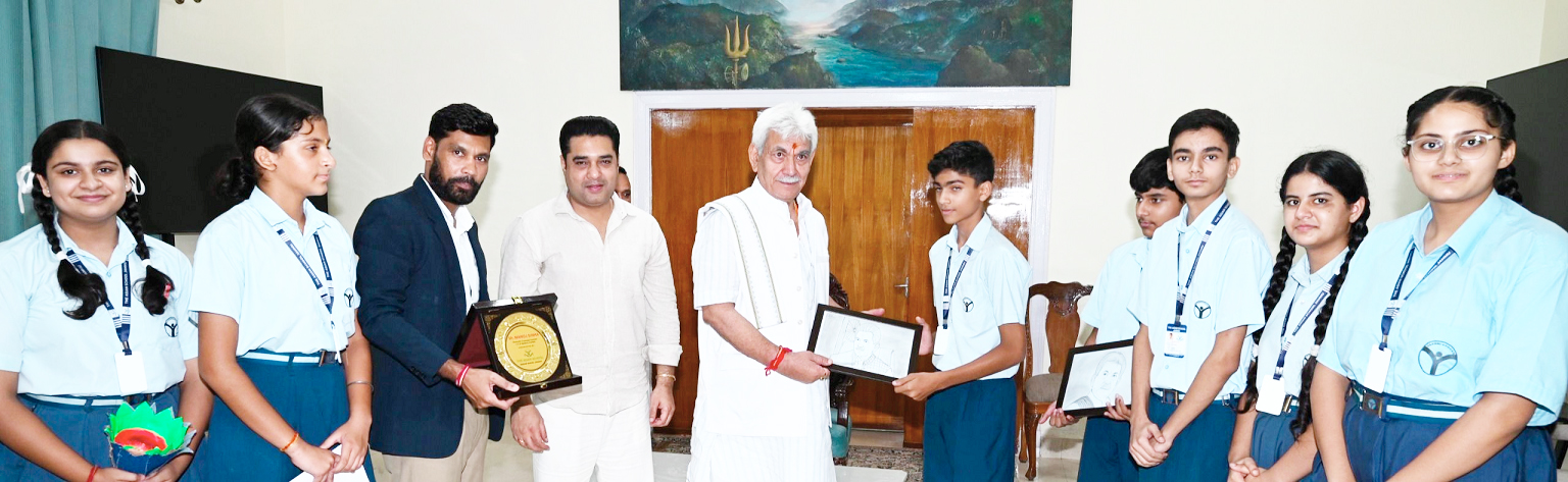 LG meets students of The Asian School Jammu at Lok Bhavan