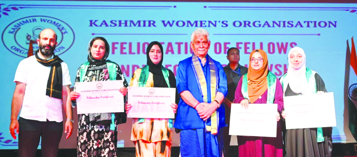 Lieutenant Governor Felicitates recipients of Kashmir Women’s Organization Fellowship
