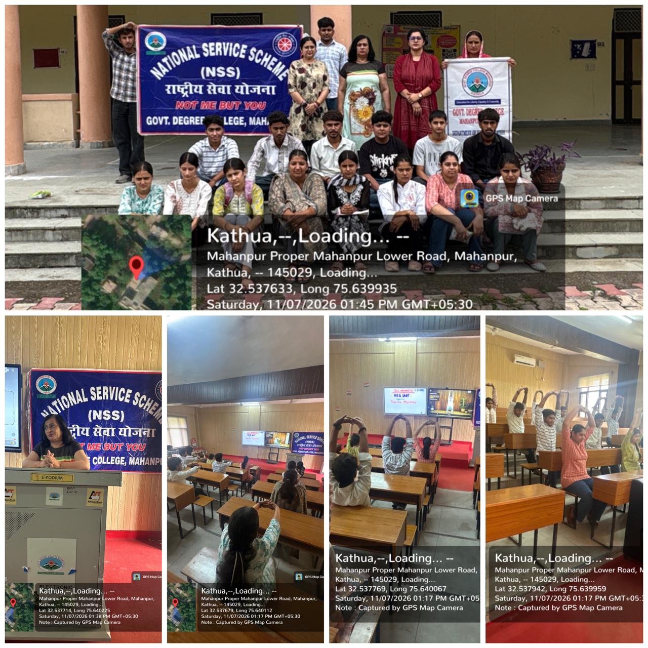 NSS Unit of GDC Mahanpur organises Yoga and Meditation Session