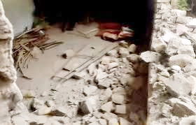 Govt School building damaged as rear wall collapses