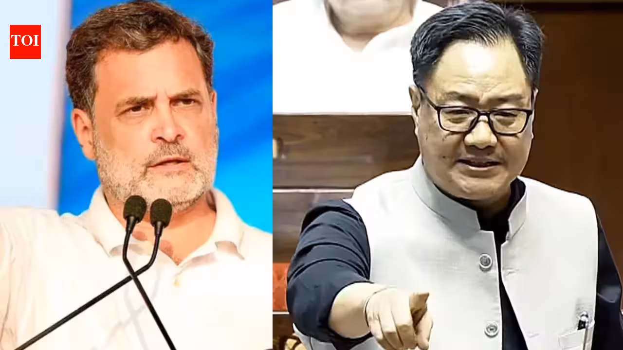 Rijiju, Rahul trade barbs over women’s quota bill rollout | India News Rijiju, Rahul trade barbs over women’s quota bill rollout | India News