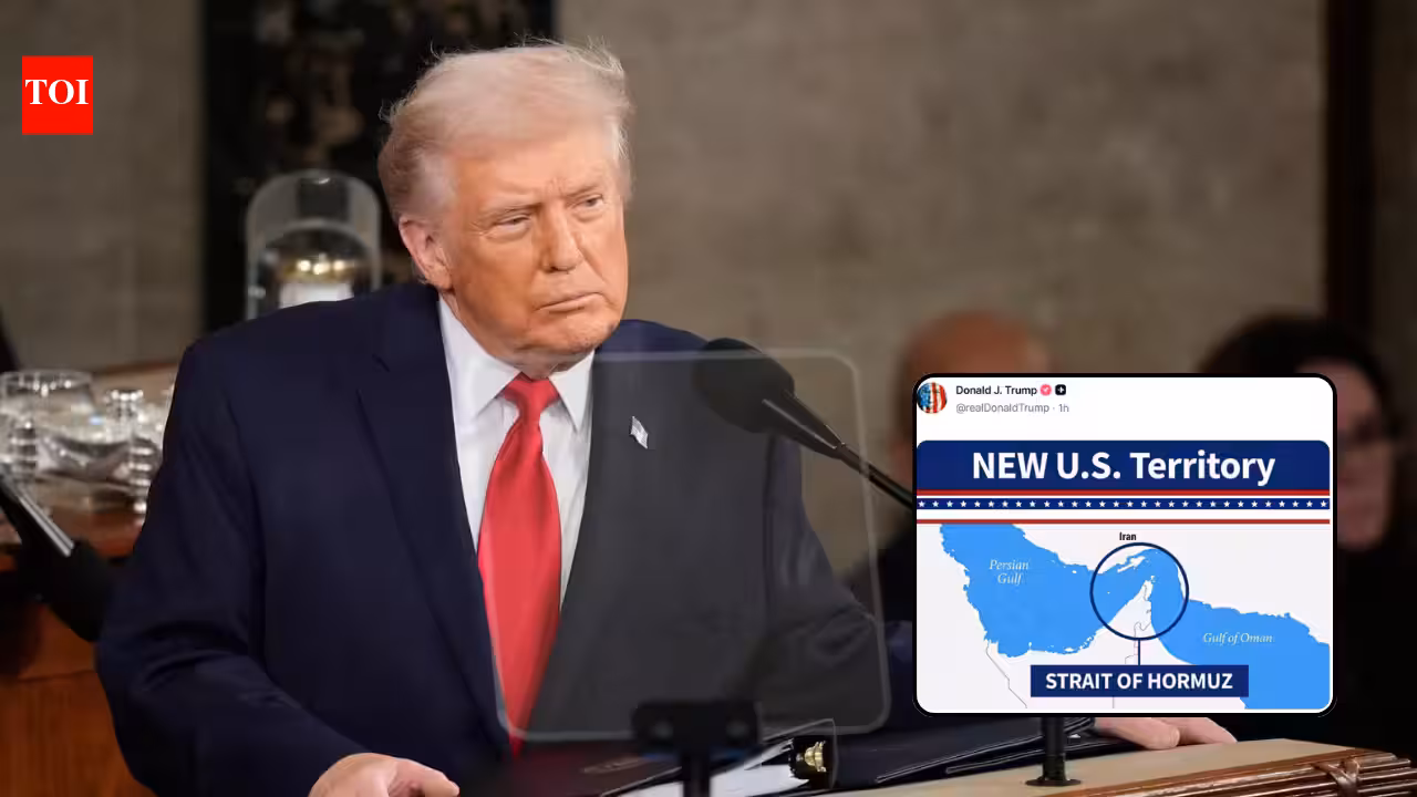 Donald Trump shares image calling Hormuz ‘new US territory’; Iran says strait ‘closed’