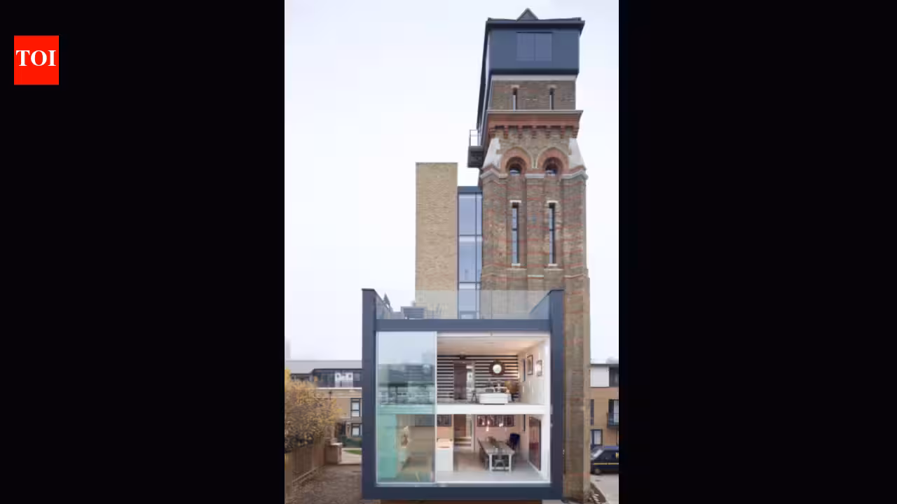 A British couple bought a derelict 85-foot, seven-storey Victorian water tower at auction; after years of painstaking work, the former asylum water supply became their family home