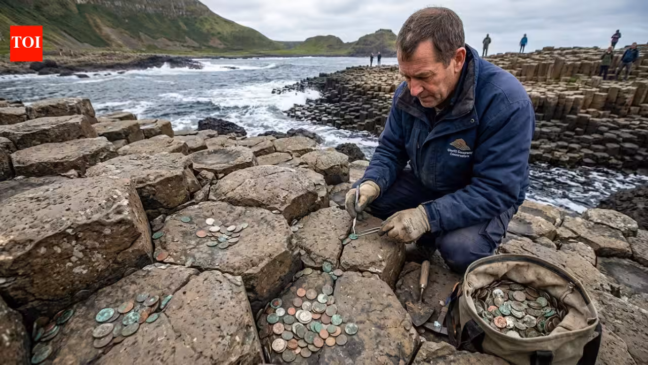 For years, visitors left coins for luck in Giant’s Causeway’s ancient rocks. Years later, more than 10,000 coins have been removed to protect the World Heritage Site | World News