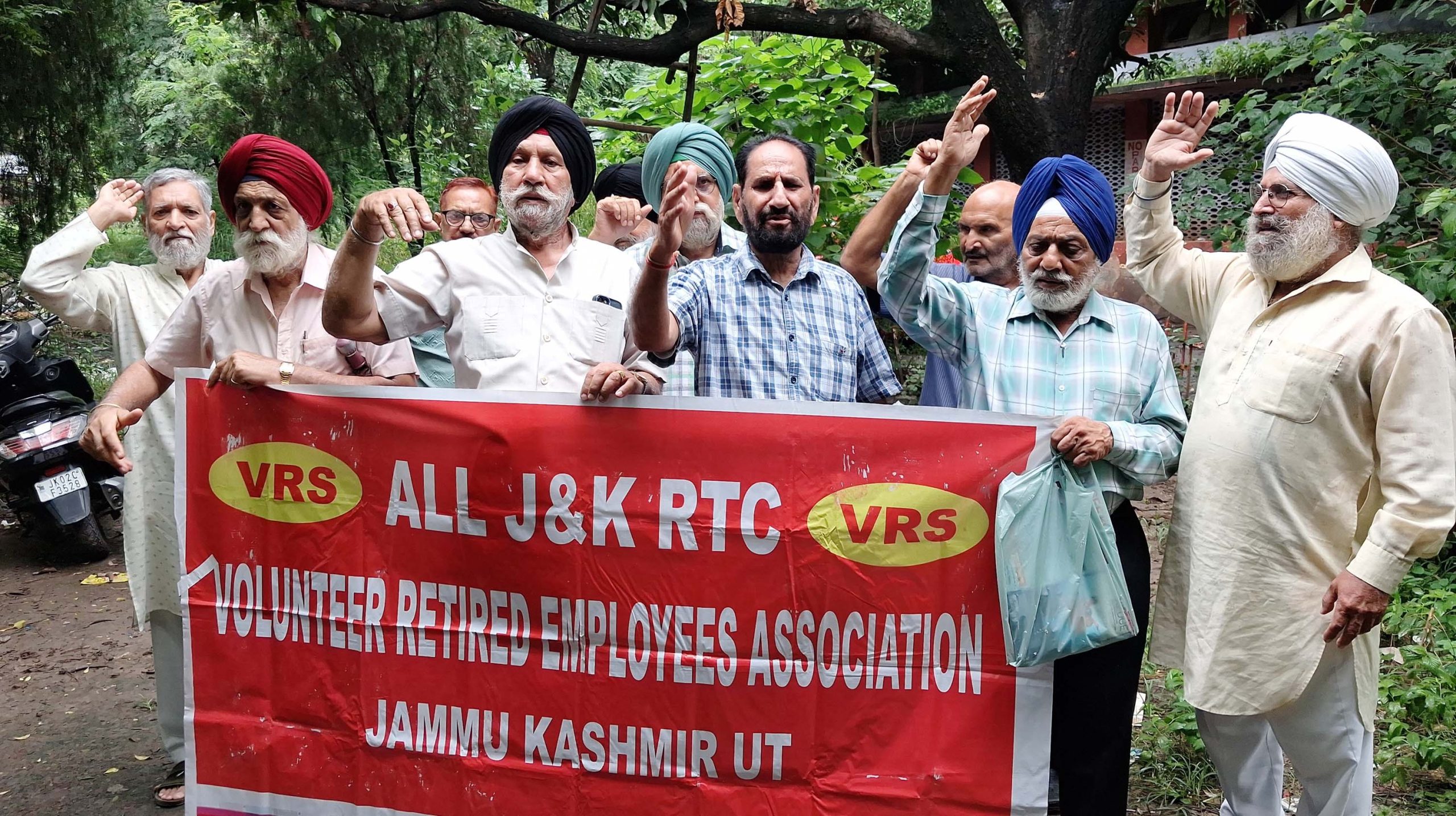 RTC VRS employees hold Dharna over long-pending dues RTC VRS employees hold Dharna over long-pending dues