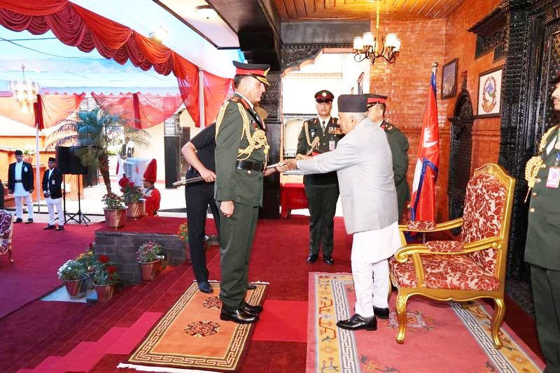 Indian Army Chief General Seth conferred rank of Honorary General of Nepal Army by President Paudel