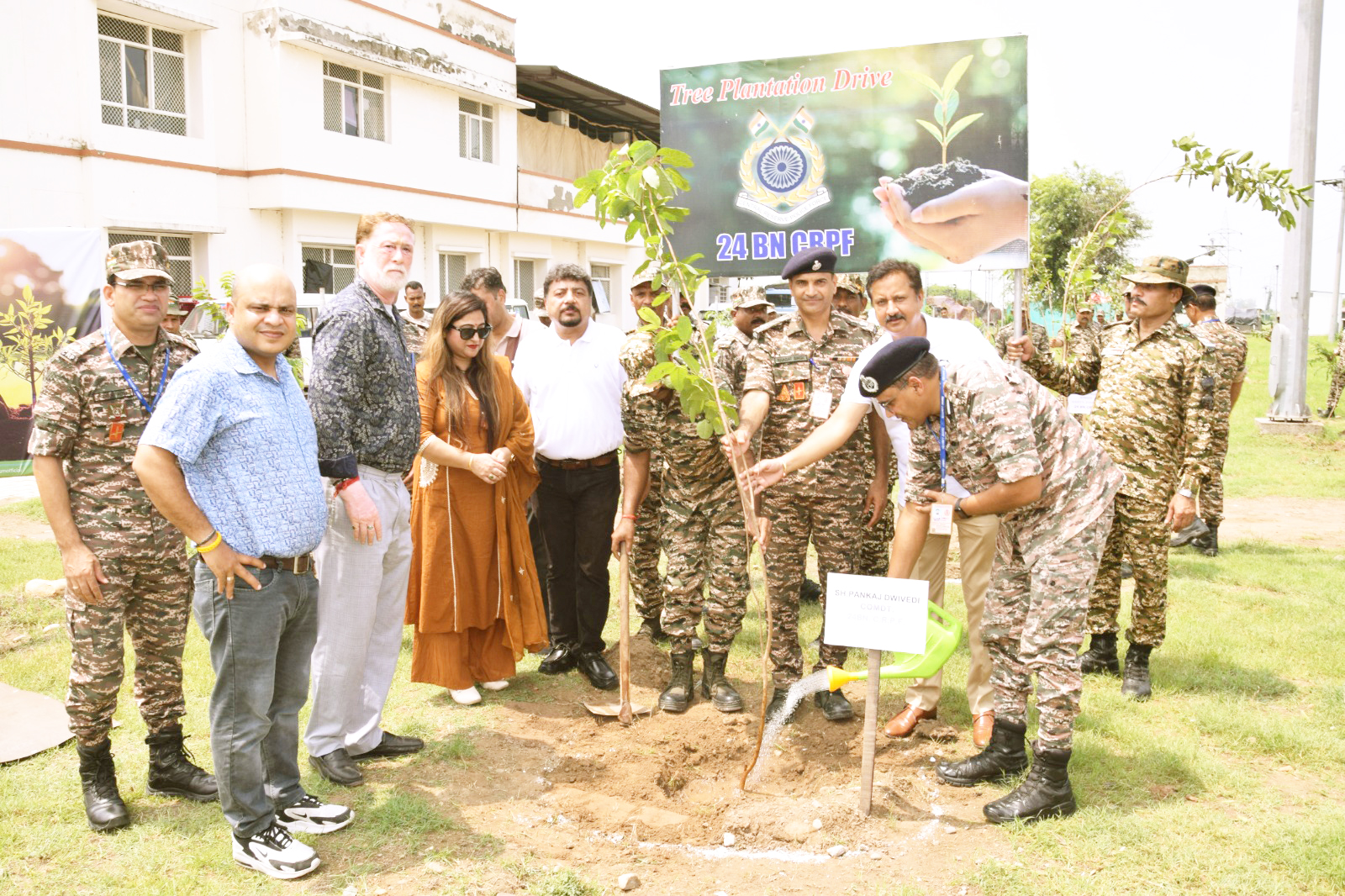CRPF, Tourism & Forest Departments hold tree plantation drive at Bhagwati Nagar