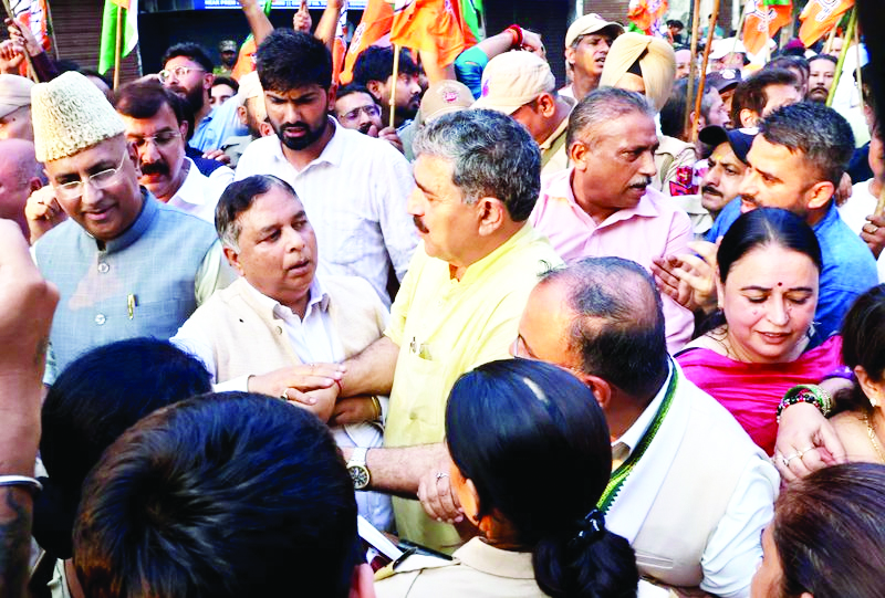 BJP stages protest in Jammu, Burns CM’s effigy over alleged failure to deliver on poll promises