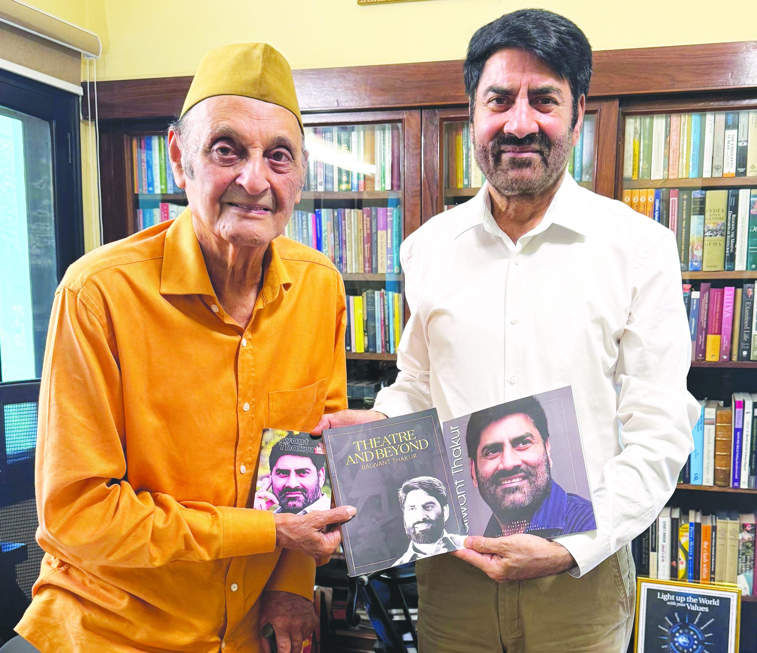 Balwant Thakur meets Dr. Karan Singh, presents his three latest publications