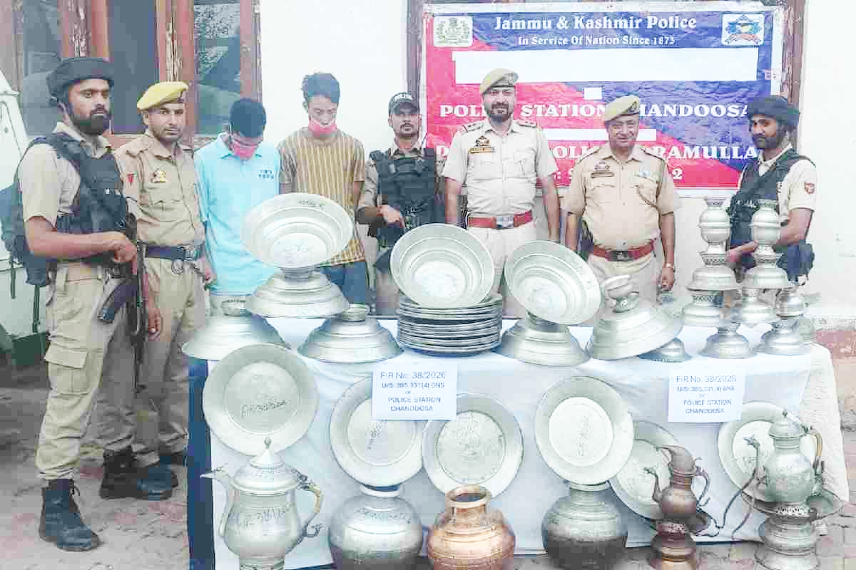 Two arrested, 53 Copper utensils recovered in North Kashmir theft case