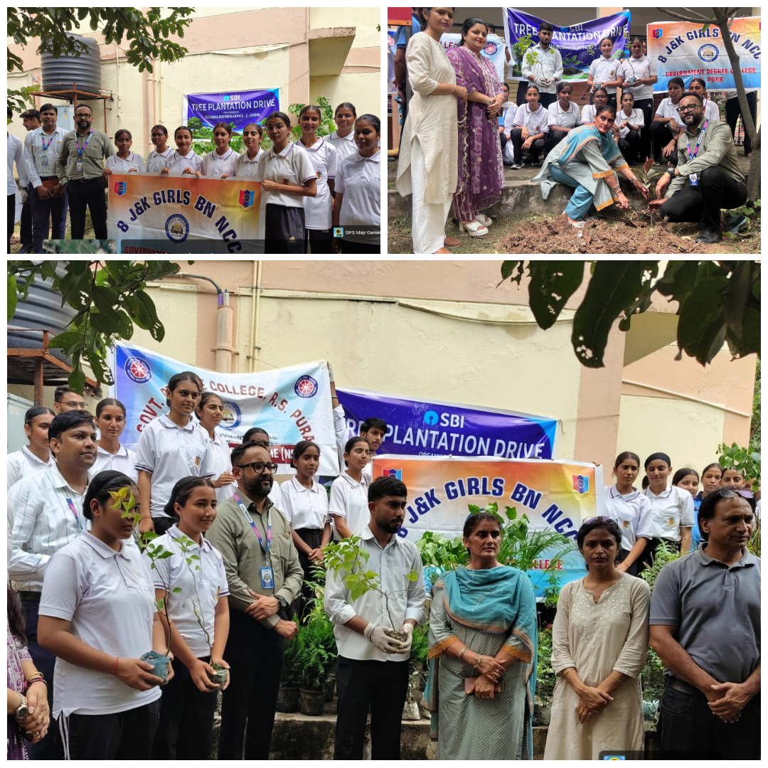 GDC RS Pura organises tree plantation drive under green India initiative in collaboration with SBI RS Pura branch