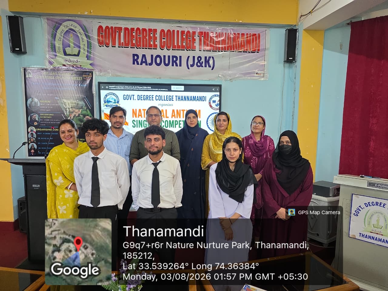 GDC Thannamandi holds Intra-College National Anthem Singing Competition