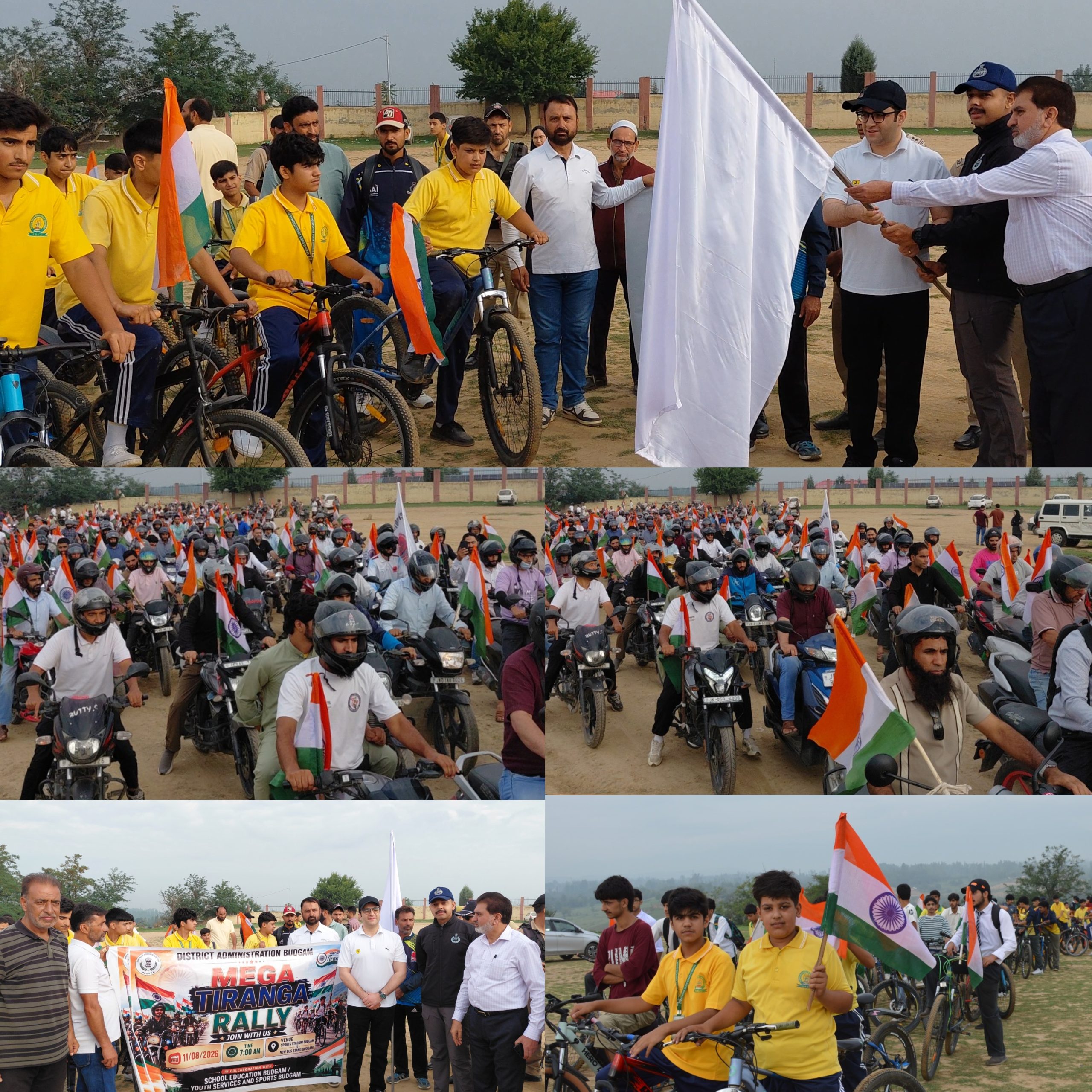 Har Ghar Tiranga Campaign gains momentum in Budgam; DC, SSP flag off mega Bike & Bicycle rallies Har Ghar Tiranga Campaign gains momentum in Budgam; DC, SSP flag off mega Bike & Bicycle rallies