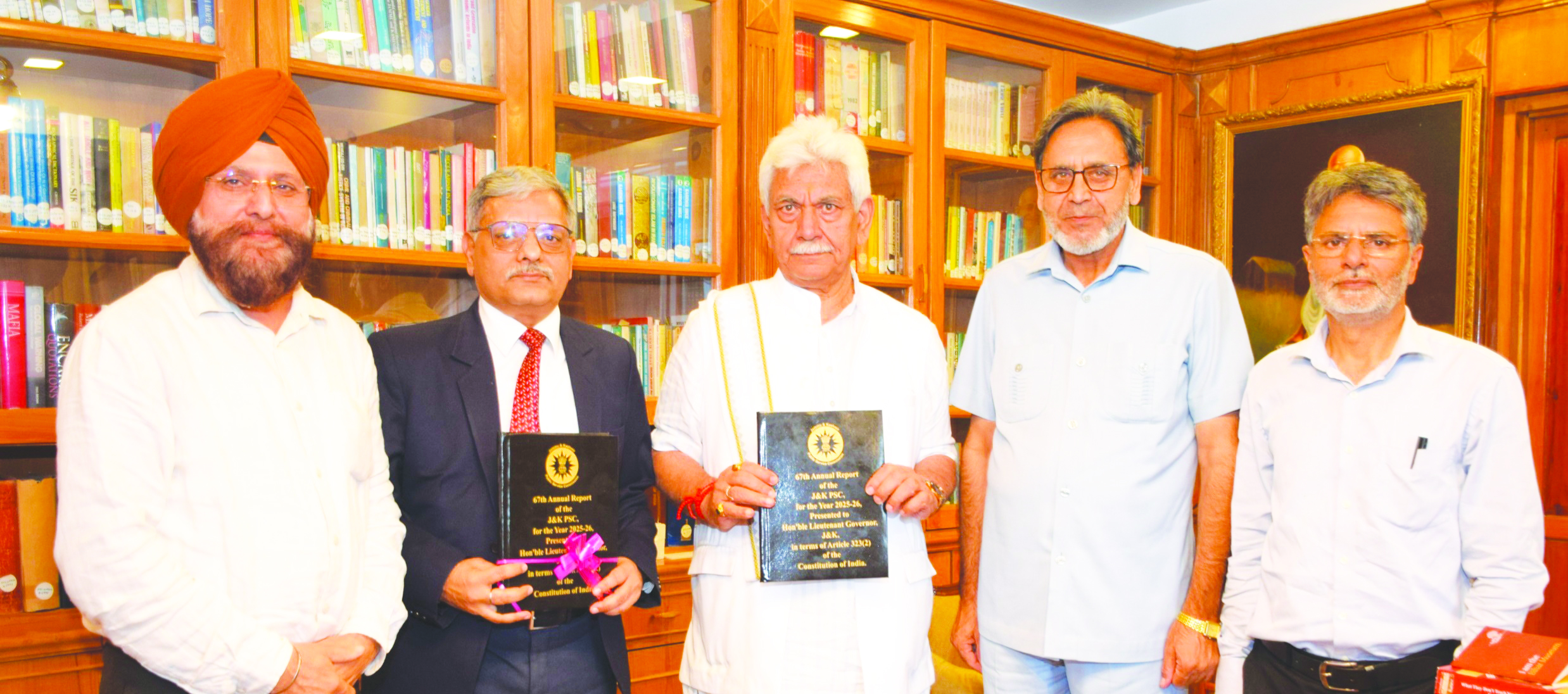 JKPSC submits its 67th Annual Report for year 2025-26 to LG JKPSC submits its 67th Annual Report for year 2025-26 to LG