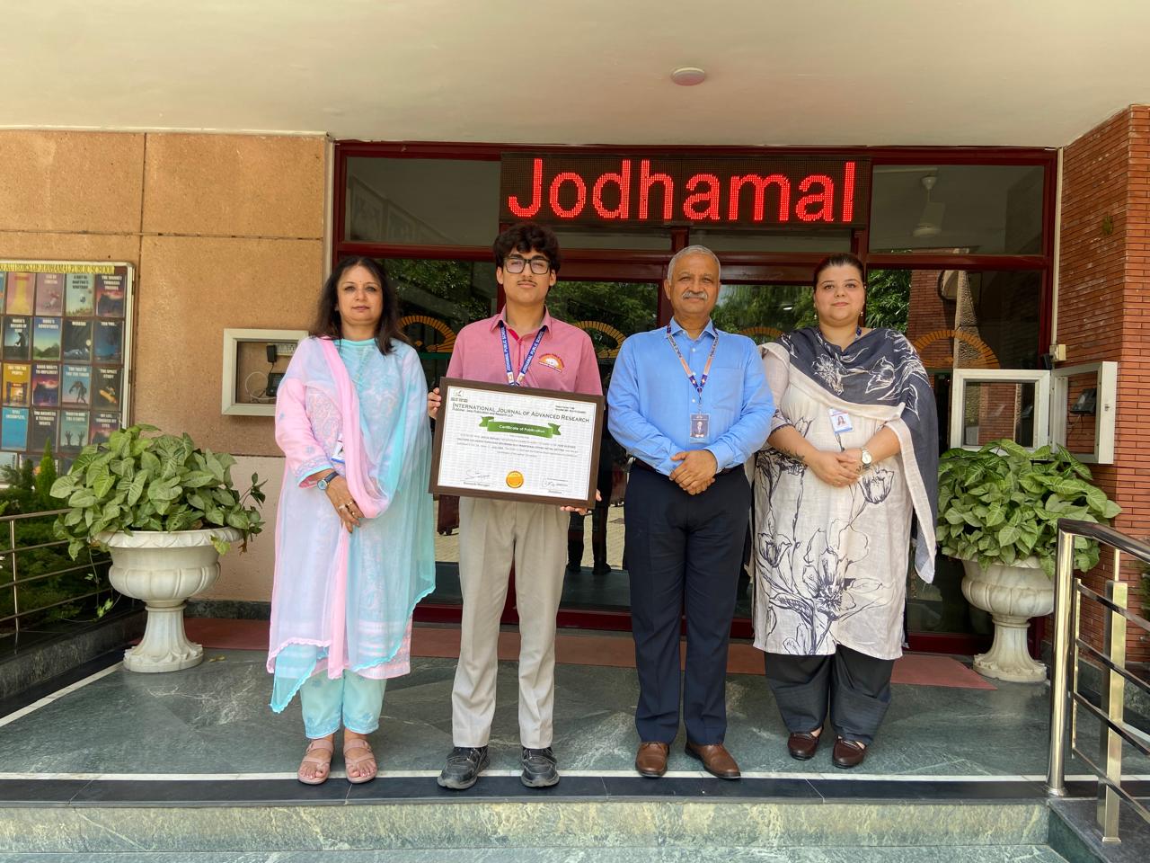 Jodhamal student published in International Peer-Reviewed Journal