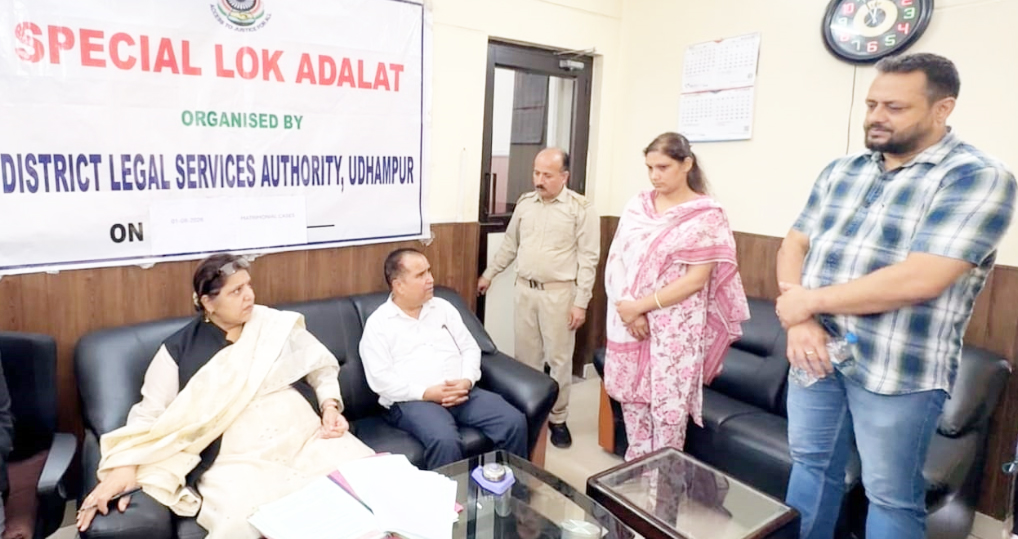 Nine matrimonial cases settled in Special Lok Adalat in Udhampur