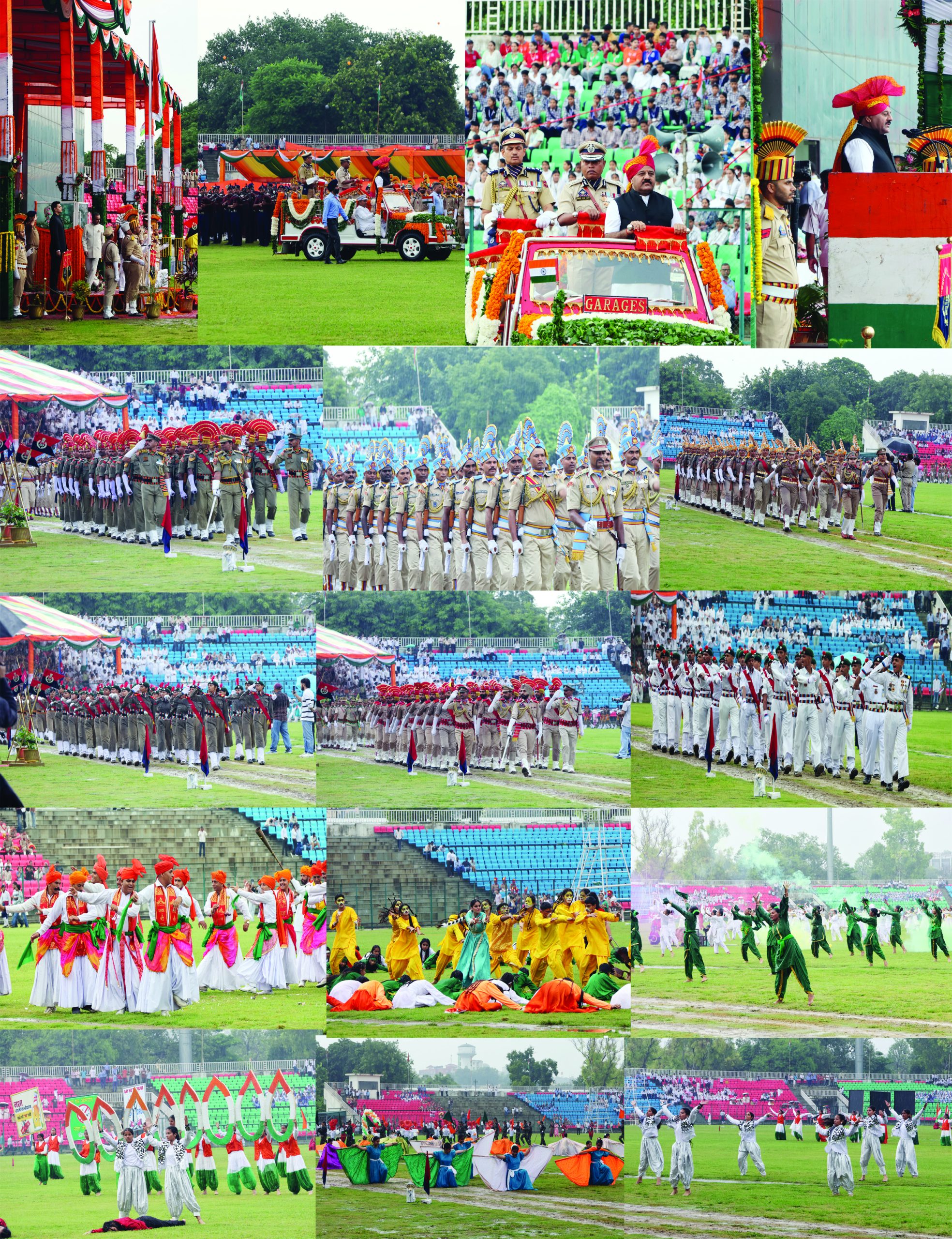 Impressive March Past, Cultural programme and National Flag hoisting ceremony by Deputy Chief Minister Surinder Choudhary mark the celebration of 80th Independence Day at MA Stadium Jammu on Saturday