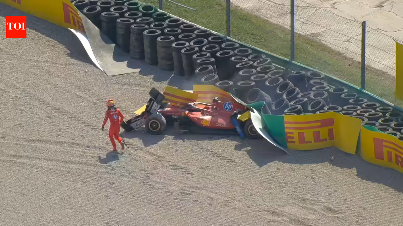 WATCH: Charles Leclerc’s Ferrari wrecked in brutal Monza crash, Scuderia home race turns chaotic | Racing News
