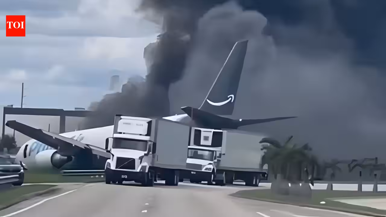 Amazon Plane Crash: 5 killed as Amazon cargo plane crashes off Miami runway; huge smoke plume seen in video