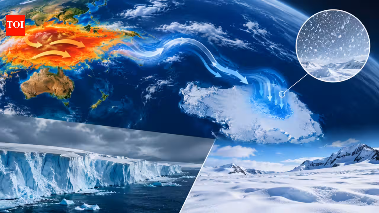 After losing about 140.5 billion tons of ice a year for two decades, Antarctica temporarily reversed course, gaining a record 695 billion tons in 2021-23 as tropical warmth drove heavy snowfall After losing about 140.5 billion tons of ice a year for two decades, Antarctica temporarily reversed course, gaining a record 695 billion tons in 2021-23 as tropical warmth drove heavy snowfall