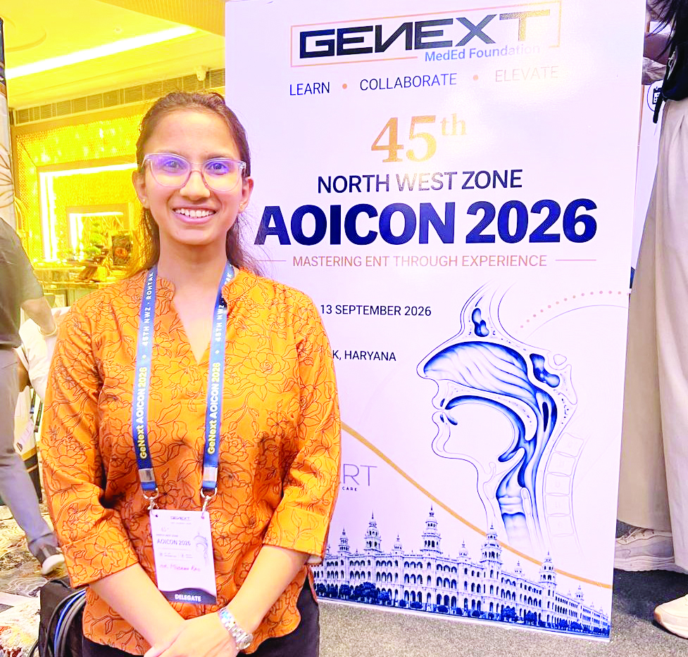 AIIMS Jammu ENT Junior Resident secures second prize at 45th North West Zone AOICON in Rohtak