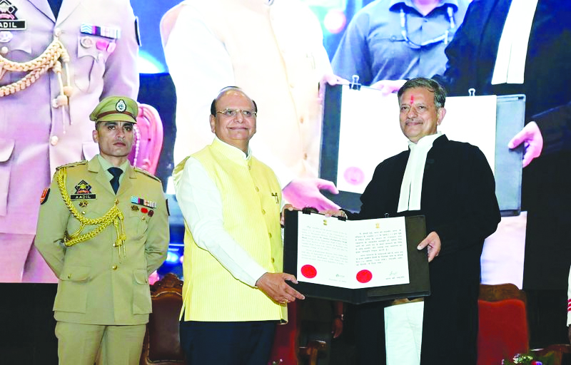 Justice Pushpendra Singh Bhati Sworn-In as Chief Justice of J&K and Ladakh High Court