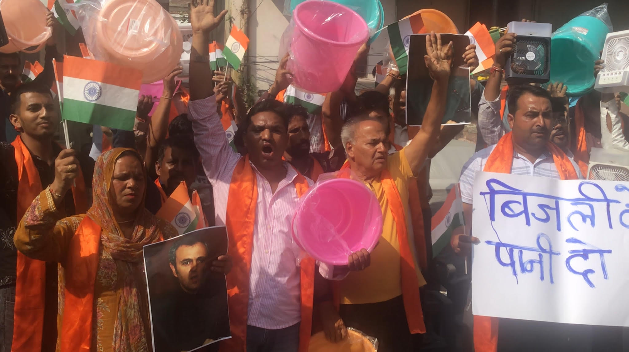 Dogra Front Shiv Sena protests over shortage of water and electricity
