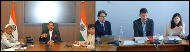 Dr Jitendra, French Minister Philippe Baptiste hold virtual meeting