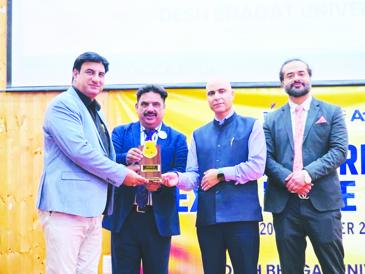 Dr Nazir Hussain honoured by Desh Bhagat University for public service Dr Nazir Hussain honoured by Desh Bhagat University for public service