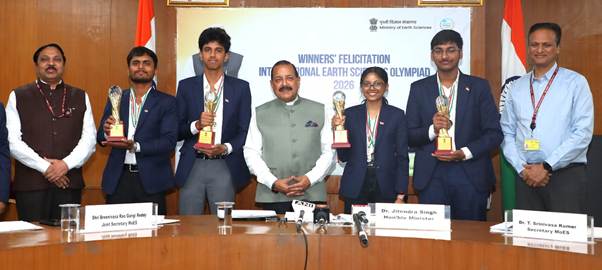 Dr. Jitendra felicitates ‘Team India School Children’ for historic best-ever performance with 9 medals in 19th IESO